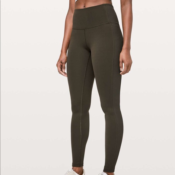 lululemon athletica Pants - Lululemon | Wunder Under High Rise Rib Tight Olive Green
